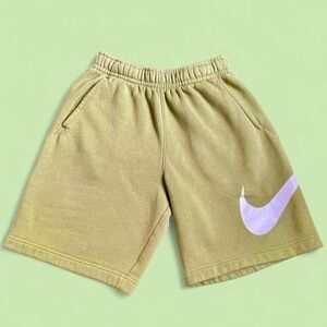 NEW!! Nike Green Shorts Size Medium/Large  Big Swoosh Logo White